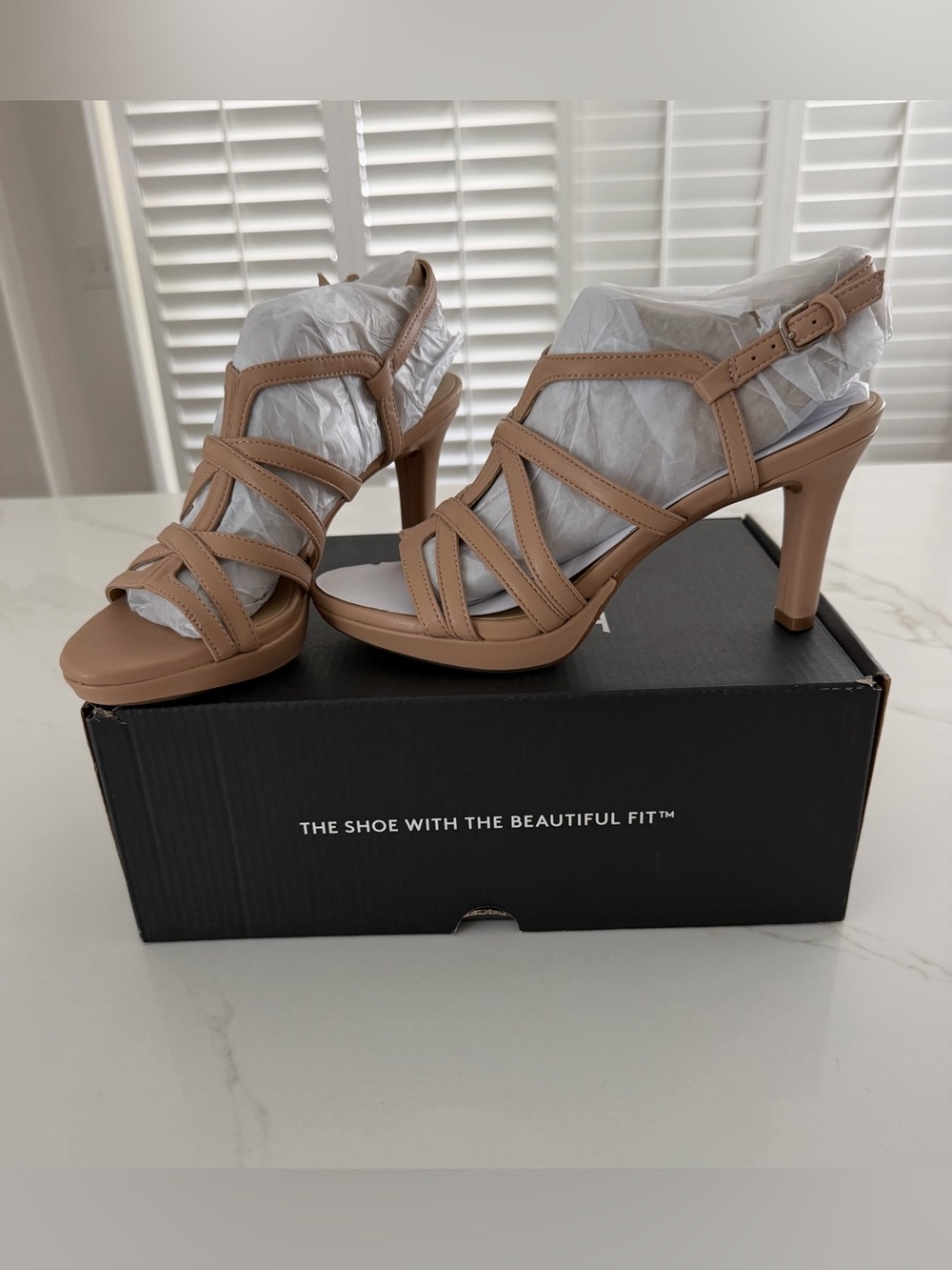 Naturalizer Women's Strappy High Heel Sandals in Nude